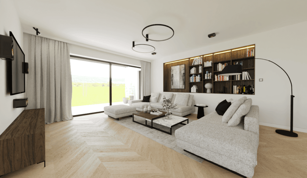 Pomiar ( z dojazdem ) + Projekt 3D + Wycena MEBLE - SALON ( w tym skosy )