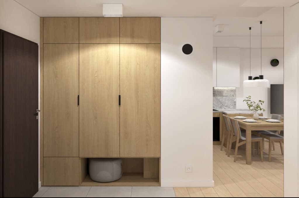 Pomiar ( z dojazdem ) + Projekt 3D + Wycena  MEBLE - HOL / PRZEDPOKÓJ ( w tym skosy )