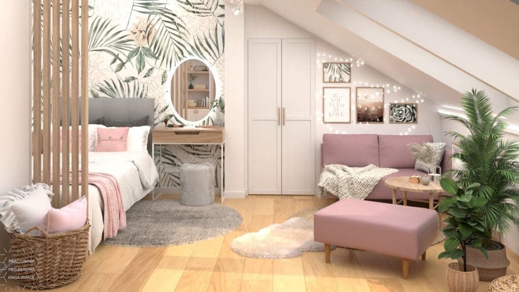 Pomiar ( z dojazdem ) + Projekt 3D + Wycena  MEBLE - POKÓJ DZIECKA ( w tym skosy )